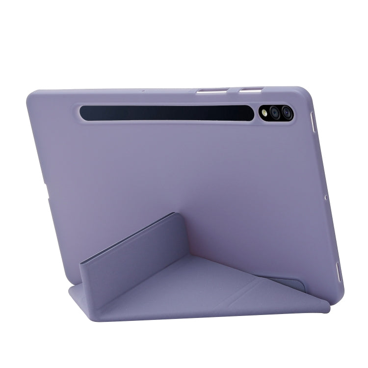 For Samsung Galaxy Tab S9+ Deformation Silicone Leather Tablet Case(Lavender) - Galaxy Tab S9+ Cases by buy2fix | Online Shopping UK | buy2fix