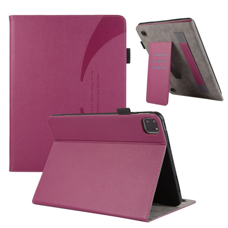 For iPad Pro 11 2024 Litchi Texture Leather Sucker Tablet Case(Purple) - iPad Pro 11 2024 Cases by buy2fix | Online Shopping UK | buy2fix