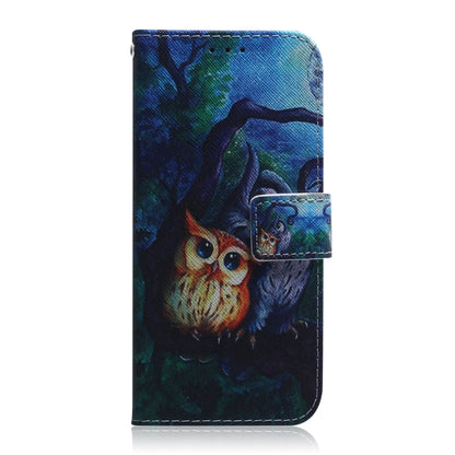 For Motorola Moto G Power 5G 2024 Coloured Drawing Flip Leather Phone Case(Oil Painting Owl) - Motorola Cases by buy2fix | Online Shopping UK | buy2fix