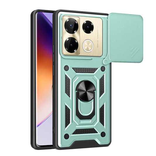 For Infinix Note 40 Pro/40 Pro+ 5G Sliding Camera Cover Design TPU+PC Phone Case(Green) - Infinix Cases by buy2fix | Online Shopping UK | buy2fix