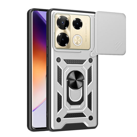 For Infinix Note 40 Pro/40 Pro+ 5G Sliding Camera Cover Design TPU+PC Phone Case(Silver) - Infinix Cases by buy2fix | Online Shopping UK | buy2fix