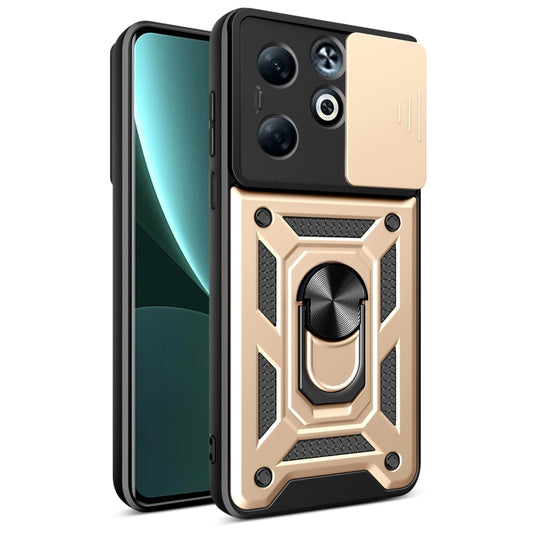 For Infinix Smart 8 Plus / 8 Pro Sliding Camera Cover Design TPU+PC Phone Case(Gold) - Infinix Cases by buy2fix | Online Shopping UK | buy2fix