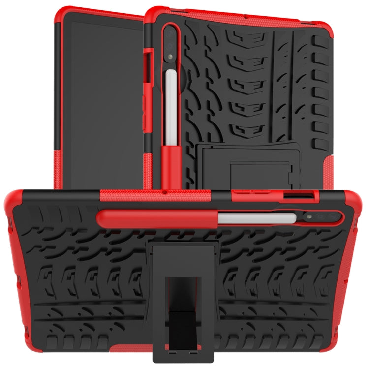 For Samsung Galaxy Tab S9 / S7 / S8 Tire Texture TPU + PC Tablet Case(Red) - Galaxy Tab S9 Cases by buy2fix | Online Shopping UK | buy2fix