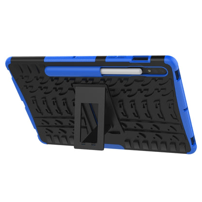 For Samsung Galaxy Tab S9 / S7 / S8 Tire Texture TPU + PC Tablet Case(Blue) - Galaxy Tab S9 Cases by buy2fix | Online Shopping UK | buy2fix