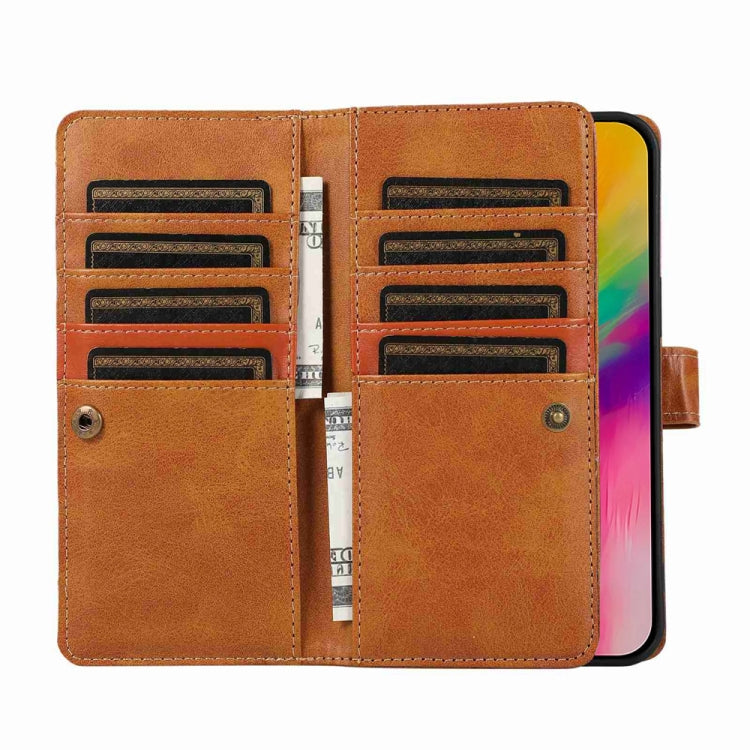 For iPhone 16 Pro Max Wristband Card Slot Leather Phone Case(Brown) - iPhone 16 Pro Max Cases by buy2fix | Online Shopping UK | buy2fix