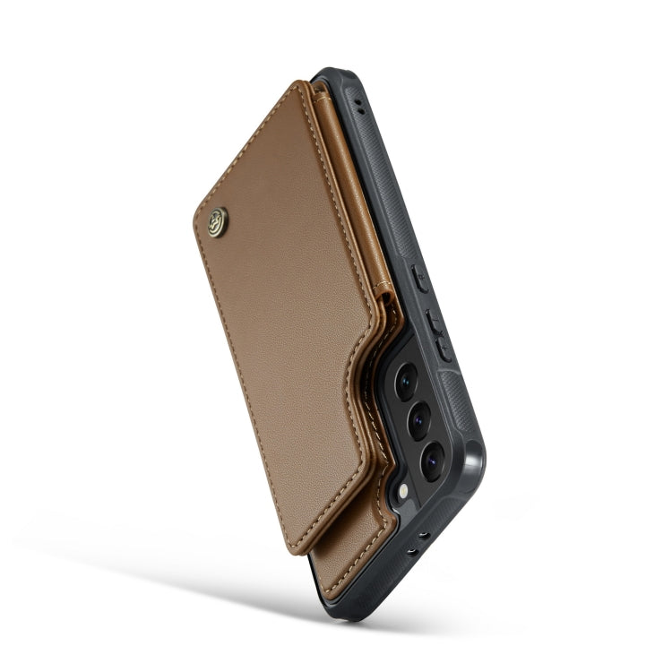 For Samsung Galaxy S21 5G CaseMe C22 Card Slots Holder RFID Anti-theft Phone Case(Brown) - Galaxy S21 5G Cases by CaseMe | Online Shopping UK | buy2fix