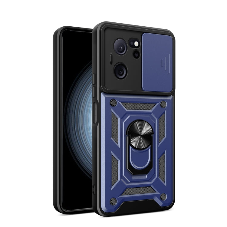 For Xiaomi Redmi K60 Ultra 5G Sliding Camera Cover Design TPU Hybrid PC Phone Case(Blue) - Redmi K60 Ultra Cases by buy2fix | Online Shopping UK | buy2fix