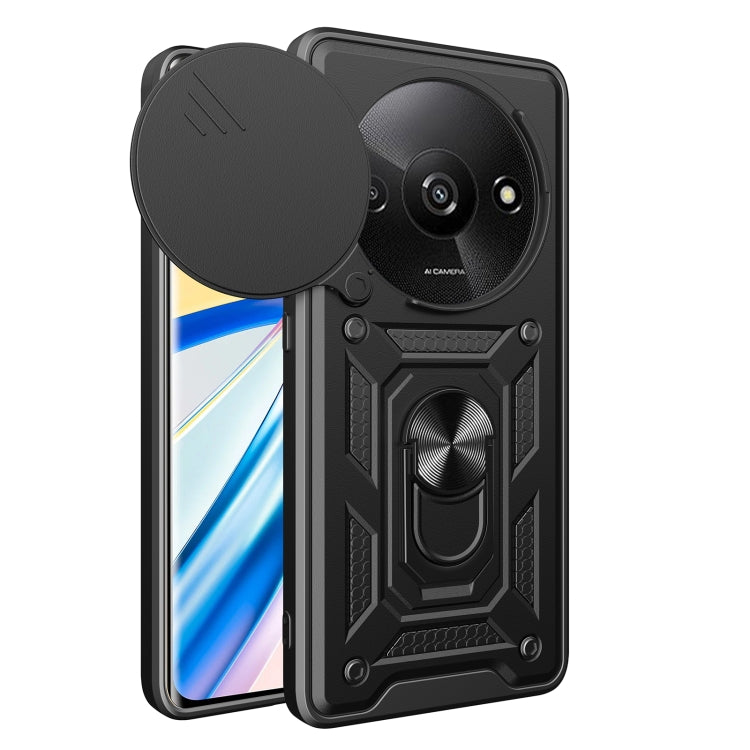 For Xiaomi Redmi A3 Sliding Camera Cover Design TPU Hybrid PC Phone Case(Black) - Xiaomi Cases by buy2fix | Online Shopping UK | buy2fix