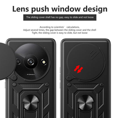 For Xiaomi Redmi A3 Sliding Camera Cover Design TPU Hybrid PC Phone Case(Black) - Xiaomi Cases by buy2fix | Online Shopping UK | buy2fix