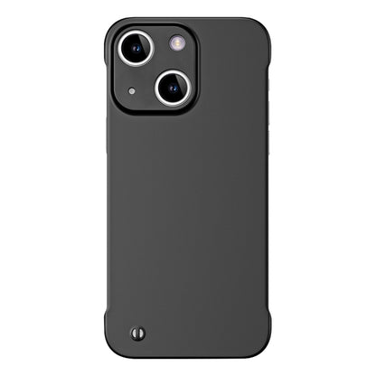 For iPhone 14 Plus Frameless Metallic Paint Hybrid PC Phone Case(Matte Black) - iPhone 14 Plus Cases by buy2fix | Online Shopping UK | buy2fix