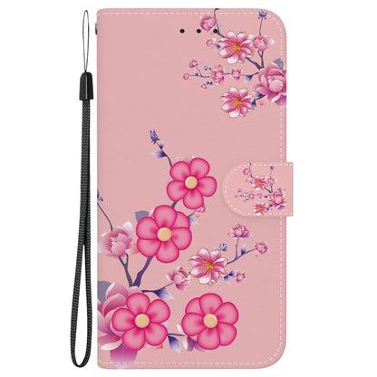 For Google Pixel 9 Pro Crystal Texture Colored Drawing Leather Phone Case(Cherry Blossoms) - Google Cases by buy2fix | Online Shopping UK | buy2fix