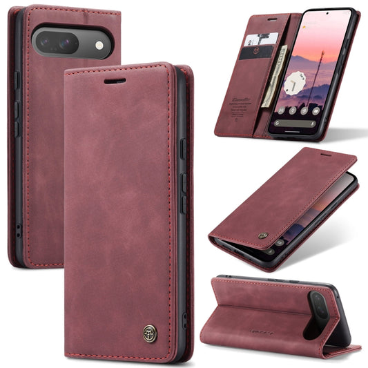 For Google Pixel 9 / 9 Pro CaseMe 013 Multifunctional Horizontal Flip Leather Phone Case(Wine Red) - Google Cases by CaseMe | Online Shopping UK | buy2fix