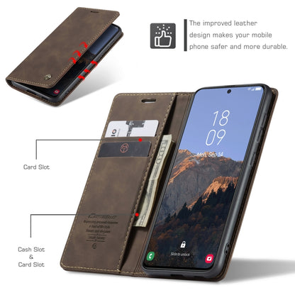 For Samsung Galaxy S24+ 5G CaseMe 013 Multifunctional Horizontal Flip Leather Phone Case(Coffee) - Galaxy S24+ 5G Cases by CaseMe | Online Shopping UK | buy2fix