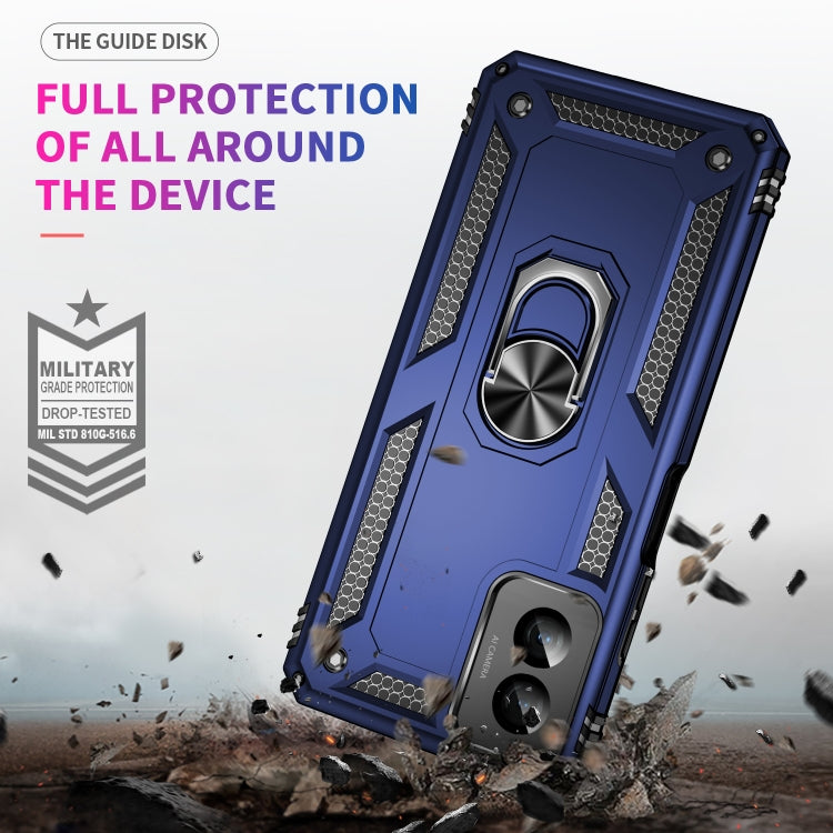 For Motorola Moto G Power 5G 2024 Shockproof TPU + PC Phone Case with Holder(Blue) - Motorola Cases by buy2fix | Online Shopping UK | buy2fix