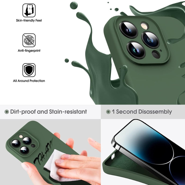 For iPhone 16 Pro Max Microfiber Liquid Silicone Shockproof Phone Case(Dark Green) - iPhone 16 Pro Max Cases by buy2fix | Online Shopping UK | buy2fix