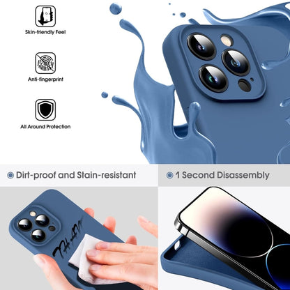 For iPhone 16 Microfiber Liquid Silicone Shockproof Phone Case(Blue) - iPhone 16 Cases by buy2fix | Online Shopping UK | buy2fix