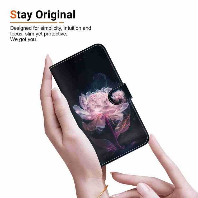 For Xiaomi 13 Pro 5G Crystal Texture Colored Drawing Leather Phone Case(Purple Peony) - 13 Pro Cases by buy2fix | Online Shopping UK | buy2fix