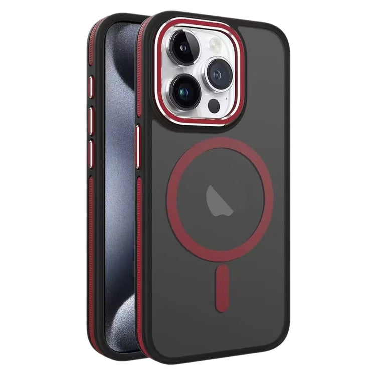 For iPhone 15 Pro Two-color Frosted MagSafe Magnetic Phone Case(Red) - iPhone 15 Pro Cases by buy2fix | Online Shopping UK | buy2fix