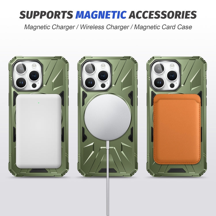 For iPhone 14/13 MagSafe Magnetic Shockproof Phone Case with Ring Holder(Dark Green) - iPhone 14 Cases by buy2fix | Online Shopping UK | buy2fix