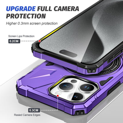 For iPhone 12 Pro Max MagSafe Magnetic Shockproof Phone Case with Ring Holder(Purple) - iPhone 12 Pro Max Cases by buy2fix | Online Shopping UK | buy2fix