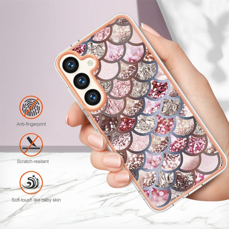 For Samsung Galaxy S24+ 5G Electroplating IMD TPU Phone Case(Pink Scales) - Galaxy S24+ 5G Cases by buy2fix | Online Shopping UK | buy2fix