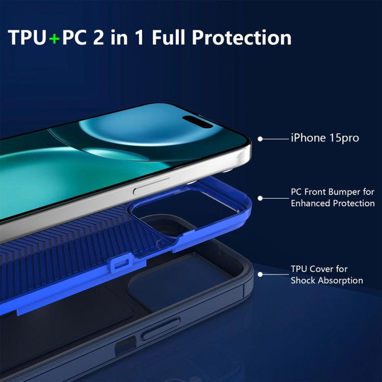 For iPhone 16 Pro Max 2 in 1 Magnetic PC + TPU Phone Case(Blue+Blue Green) - iPhone 16 Pro Max Cases by buy2fix | Online Shopping UK | buy2fix