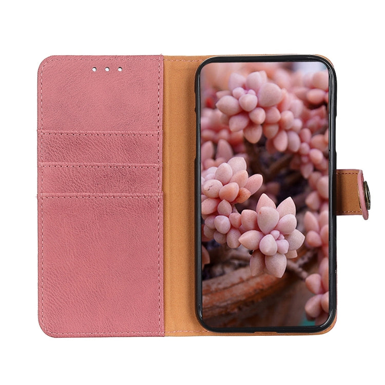 For Google Pixel 9 Pro KHAZNEH Cowhide Texture Horizontal Flip Leather Phone Case(Pink) - Google Cases by buy2fix | Online Shopping UK | buy2fix