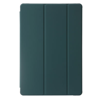 For Samsung Galaxy Tab S9+ 3-Fold Clear Acrylic Leather Tablet Case(Deep Green) - Galaxy Tab S9+ Cases by buy2fix | Online Shopping UK | buy2fix