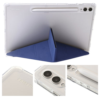 For Samsung Galaxy Tab S9 Clear Acrylic Deformation Leather Tablet Case(Dark Blue) - Galaxy Tab S9 Cases by buy2fix | Online Shopping UK | buy2fix