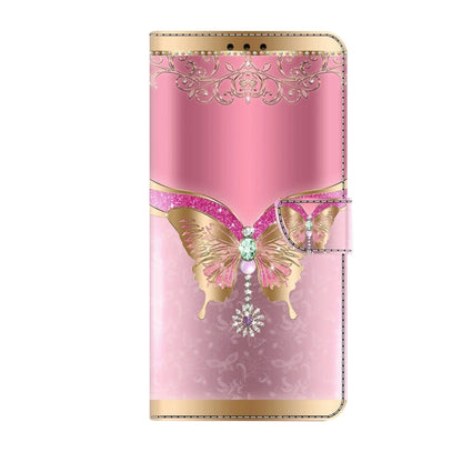 For Motorola Moto G14 Crystal 3D Shockproof Protective Leather Phone Case(Pink Bottom Butterfly) - Motorola Cases by buy2fix | Online Shopping UK | buy2fix