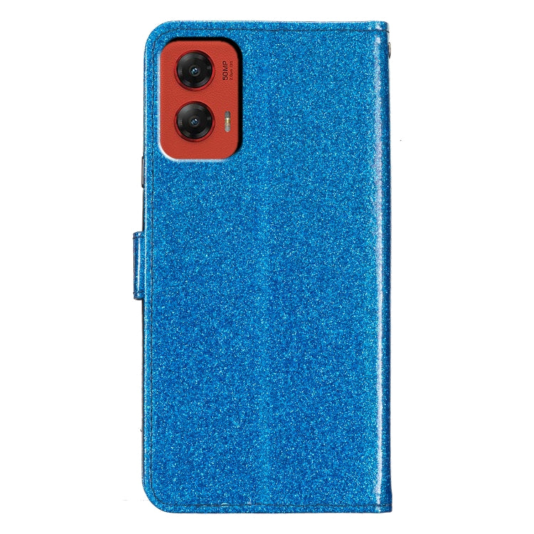 For Motorola Moto G Stylus 5G 2024 Glitter Powder Flip Leather Phone Case(Blue) - Motorola Cases by buy2fix | Online Shopping UK | buy2fix