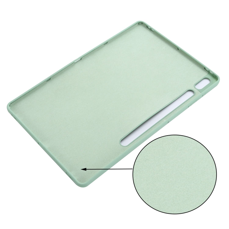 For Samsung Galaxy Tab S9 FE+ Pure Color Liquid Silicone Shockproof Tablet Case(Green) - Galaxy Tab S9 FE+ by buy2fix | Online Shopping UK | buy2fix