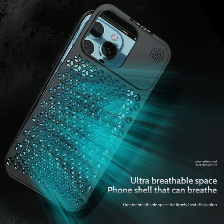 For iPhone 12 Pro Max R-JUST RJ58 Aromatherapy Metal Cooling Phone Case(Silver) - iPhone 12 Pro Max Cases by R-JUST | Online Shopping UK | buy2fix