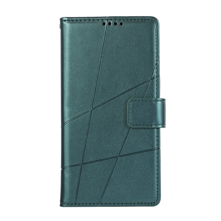 For Google Pixel 9 PU Genuine Leather Texture Embossed Line Phone Case(Green) - Google Cases by buy2fix | Online Shopping UK | buy2fix