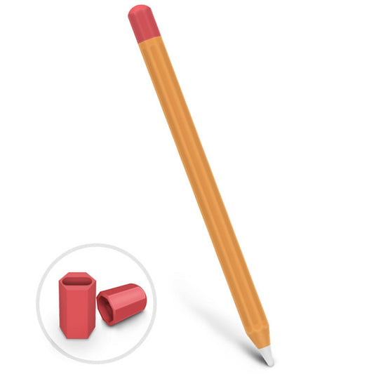 For Apple Pencil 1 Stylus Touch Pen Split Contrast Color Silicone Protective Case(Retro Orange Red) - Pencil Accessories by buy2fix | Online Shopping UK | buy2fix