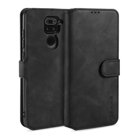 For Xiaomi Redmi 10X 4G / Redmi Note 9 DG.MING Retro Oil Side Horizontal Flip Case(Black) - Xiaomi Cases by DG.MING | Online Shopping UK | buy2fix