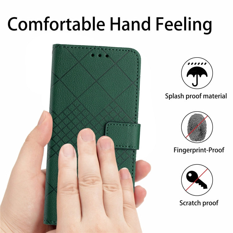 For Google Pixel 9 Pro Rhombic Grid Texture Leather Phone Case(Green) - Google Cases by buy2fix | Online Shopping UK | buy2fix