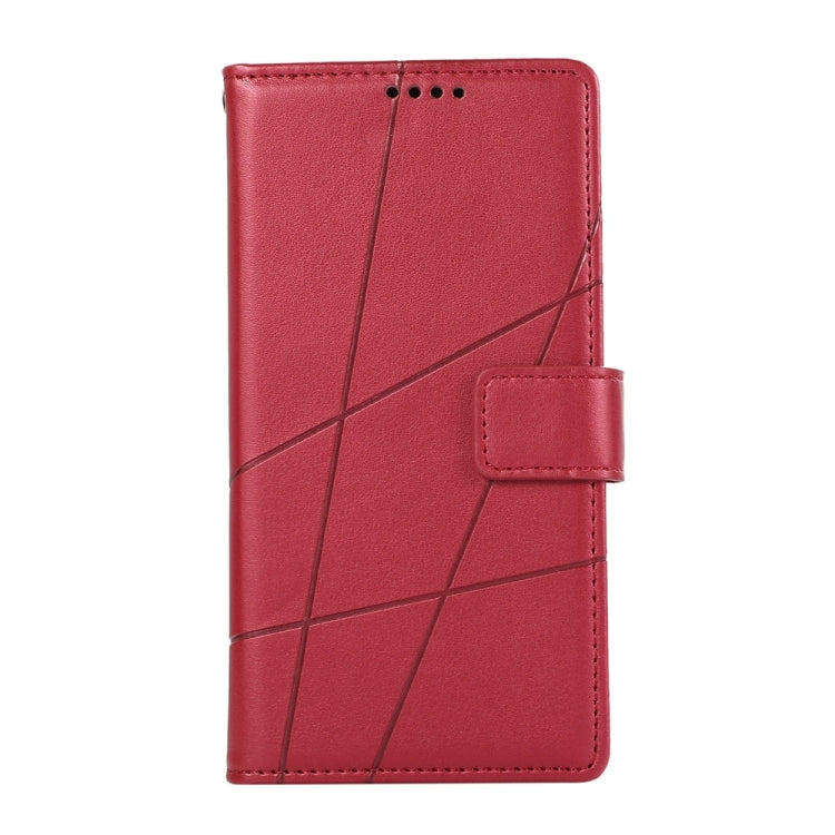 For Motorola Moto G Stylus 5G 2024 PU Genuine Leather Texture Embossed Line Phone Case(Red) - Motorola Cases by buy2fix | Online Shopping UK | buy2fix