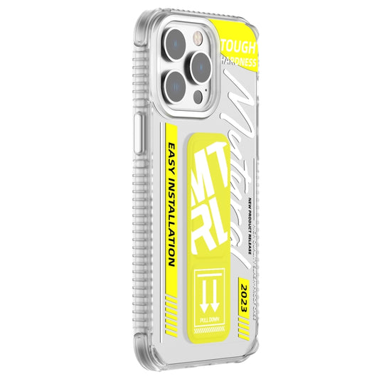 For iPhone 15 Pro Max Mutural Wing Flash Series TPU Phone Case with IML Stand(Yellow) - iPhone 15 Pro Max Cases by Mutural | Online Shopping UK | buy2fix