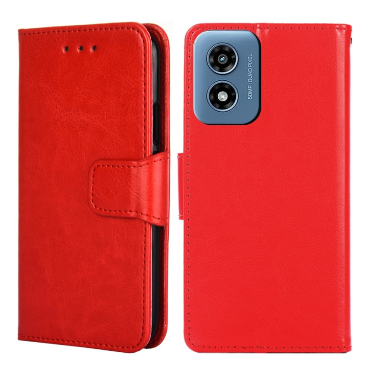 For Motorola Moto G Play 4G 2024 Crystal Texture Leather Phone Case(Red) - Motorola Cases by buy2fix | Online Shopping UK | buy2fix