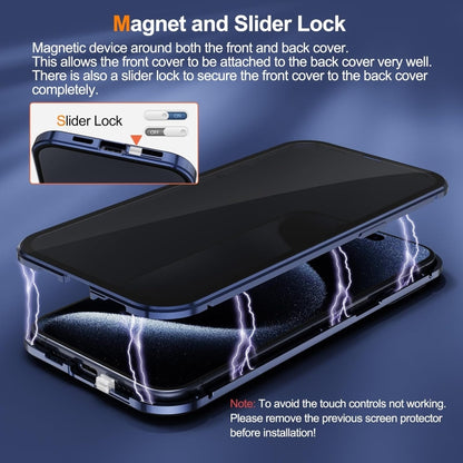 For iPhone 16 Pro Max Anti-peeping Magnetic Double-sided Tempered Glass Phone Case(Black) - iPhone 16 Pro Max Cases by buy2fix | Online Shopping UK | buy2fix