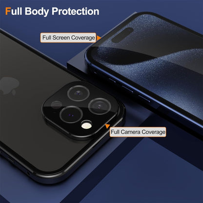 For iPhone 16 Pro Anti-peeping Magnetic Double-sided Tempered Glass Phone Case(Black) - iPhone 16 Pro Cases by buy2fix | Online Shopping UK | buy2fix