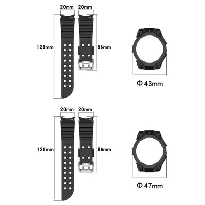 For Samsung Galaxy Watch 6 40mm Armor Silicone Watch Band + Watch Case Set(Black) - Watch Bands by buy2fix | Online Shopping UK | buy2fix