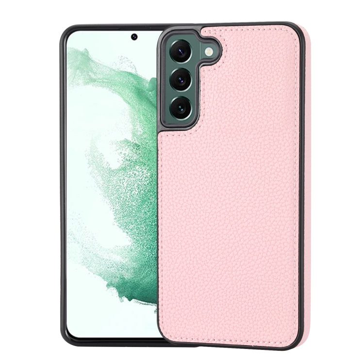 For Samsung Galaxy S22+ 5G Litchi Pattern Stitched Side-mounted Phone Case(Pink) - Galaxy S22+ 5G Cases by buy2fix | Online Shopping UK | buy2fix