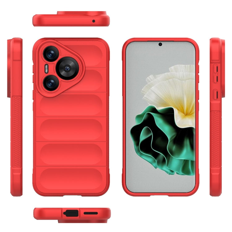 For Huawei Pura 70 Magic Shield TPU + Flannel Phone Case(Red) - Huawei Cases by buy2fix | Online Shopping UK | buy2fix