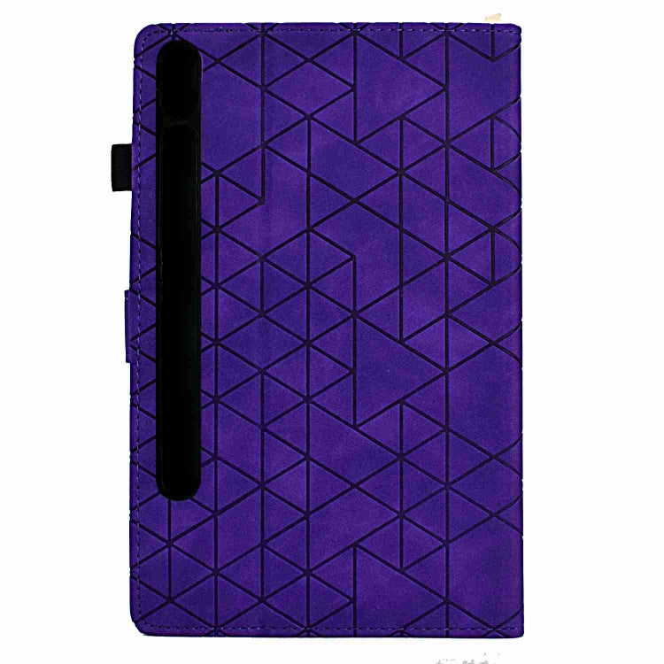 For Samsung Galaxy Tab S9 Rhombus TPU Smart Leather Tablet Case(Purple) - Galaxy Tab S9 Cases by buy2fix | Online Shopping UK | buy2fix