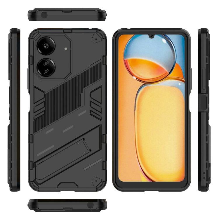 For Xiaomi Redmi 13C 5G / 4G Global Punk Armor 2 in 1 PC + TPU Phone Case with Holder(Black) - 13C Cases by buy2fix | Online Shopping UK | buy2fix