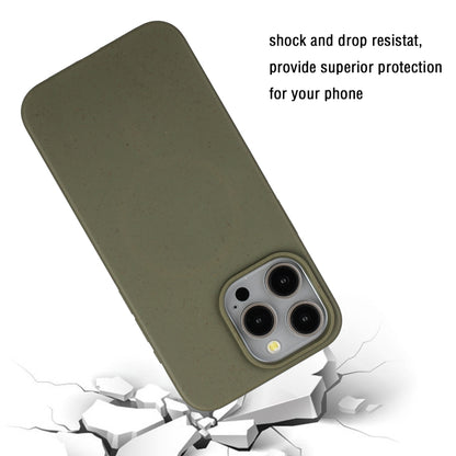 For iPhone 12 Pro Wheat MagSafe Magnetic Straw Material + TPU Phone Case(Army Green) - iPhone 12 / 12 Pro Cases by buy2fix | Online Shopping UK | buy2fix