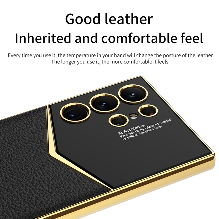 For Samsung Galaxy S24 Ultra 5G GKK Plating Soft TPU + Leather Full Coverage Phone Case without Pen(Black) - Galaxy S24 Ultra 5G Cases by GKK | Online Shopping UK | buy2fix