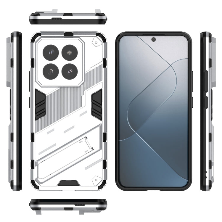 For Xiaomi 14 Pro 5G Punk Armor 2 in 1 PC + TPU Phone Case with Holder(White) - 14 Pro Cases by buy2fix | Online Shopping UK | buy2fix